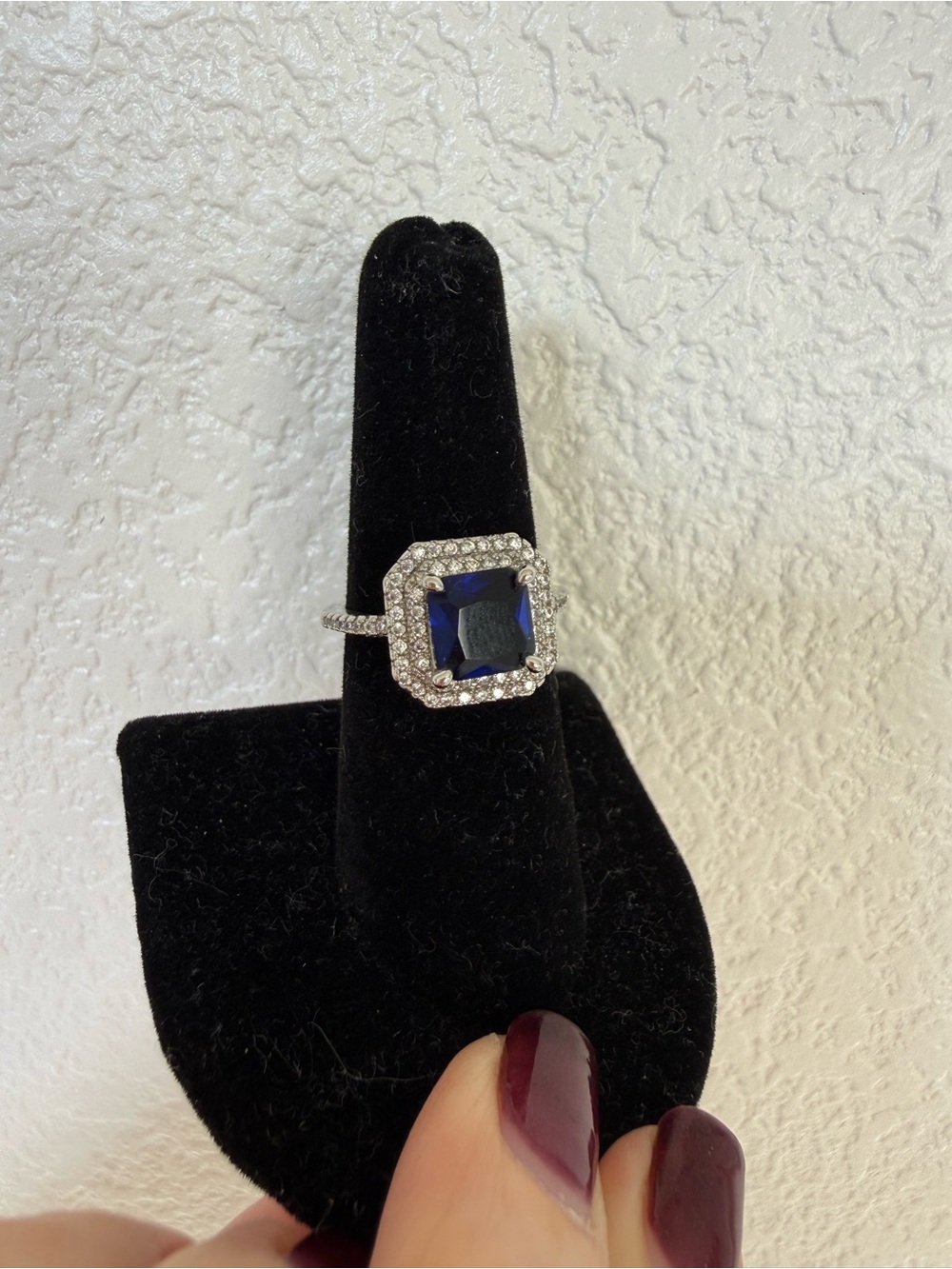 Dark Blue Sapphire and Silver Fashion Ring - Size 7 - NWOT.